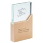 Plaque commémorative | Base en verre et en bois | Cadeau luxueux