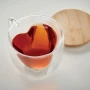 Verre à double paroi | Verre en borosilicate & couvercle en bambou | 180 ml | Haute qualité