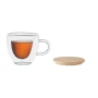 Verre à double paroi | Verre en borosilicate & couvercle en bambou | 180 ml | Haute qualité
