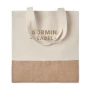 Borsa tote | Cotone twill 160g/m² | 41x38cm | Dettagli in juta | Manici lunghi