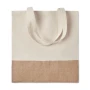Borsa tote | Cotone twill 160g/m² | 41x38cm | Dettagli in juta | Manici lunghi