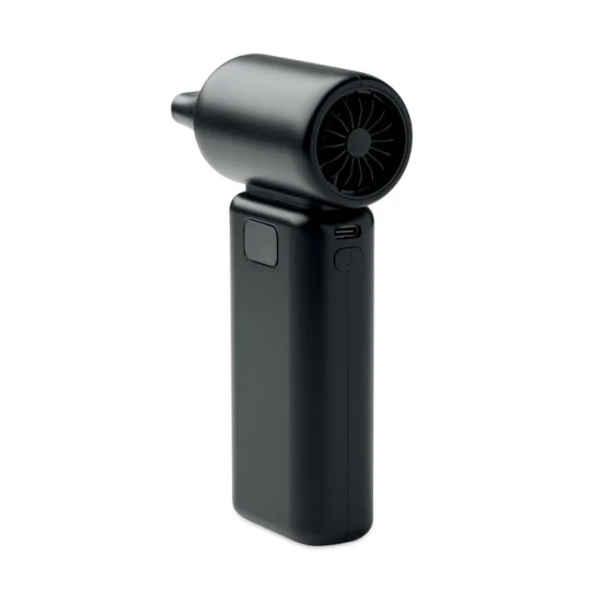 Portable Turbo Fan | ABS | 3 LED lighting | 4 settings wind speed | Battery 6000mAh | Black