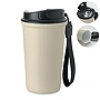 Vaso térmico | Acero inoxidable reciclado | 400 ml | Revestimiento cerámico | Tapa transparente | Correa de RPET