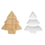 Piatto da portata | Bambù | A forma di albero | 3 piatti da portata in ceramica