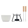 Kleines Fondue-Set für 2 Personen | Keramik | 240ml | Mit 2 Metallgabeln