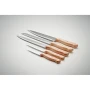 Set de couteaux | Acier inoxydable & bois | 5 pcs | Support inclus