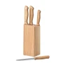 Set de couteaux | Acier inoxydable & bois | 5 pcs | Support inclus