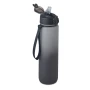 Wasserflasche | rPET | 1L | Mit Strohhalm & motivierenden Zeitmarkierungen