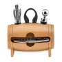 Set à vin 4 pièces | Support en bois | Incl. 4 accessoires