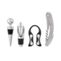 Set à vin 4 pièces | Support en bois | Incl. 4 accessoires