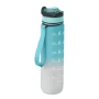 Waterfles | rPET | 1L | Met rietje & motiverende tijdsaanduiding