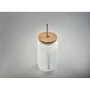 Cocktailglas | Glas & rostfreier Stahl | 400ml | Bambusdeckel mit Strohhalm