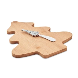 Service de plateau à fromage | Bambou | En forme d'arbre | Couteau à fromage inclus