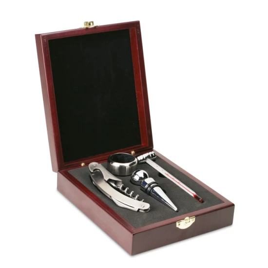 4-pieces wine set | Incl. thermometre | silver