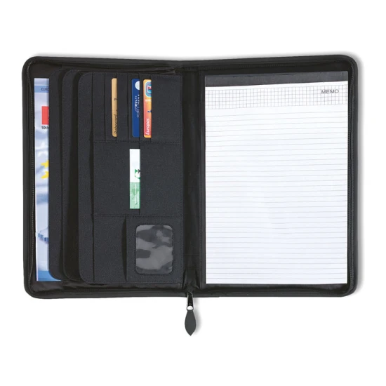 Conference folder | A4 | Polyester | 4 compartments | black