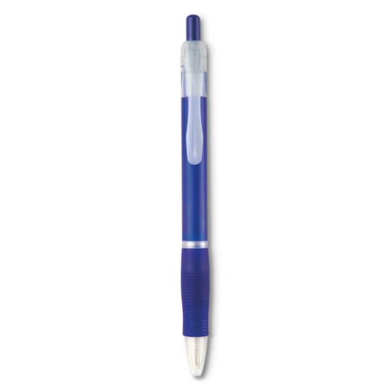 Ballpoint pen | ABS plastic | Rubber grip | Black ink | transparent blue