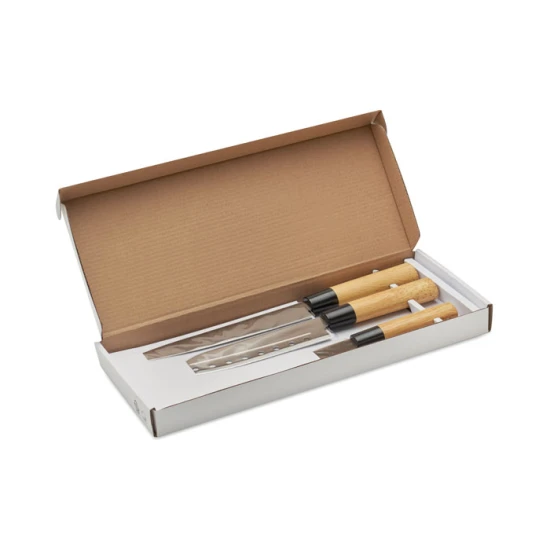 Japanese knife set | Stainless steel | 3 knives | Black gift box | multicolour