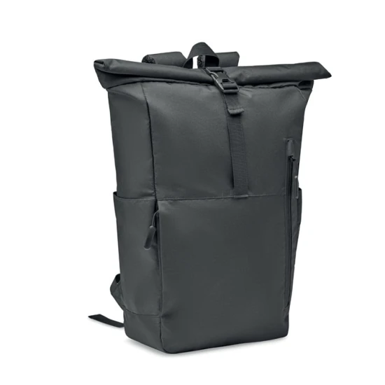 Rolltop backpack | 300D RPET | 15" | 26.5 x 13.5 x 45.5 cm | Computer backpack | black