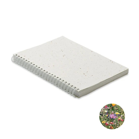 A5 notebook | Seed paper | 200 lined pages | Sustainable | white