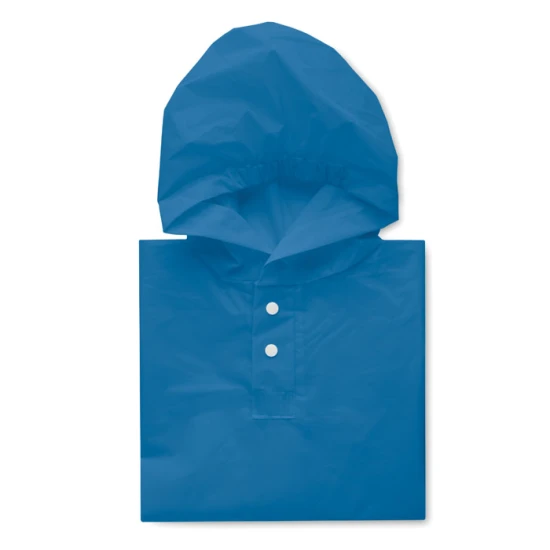 Rain coat with hood | PEVA | 87x79cm | For kids | royal blue