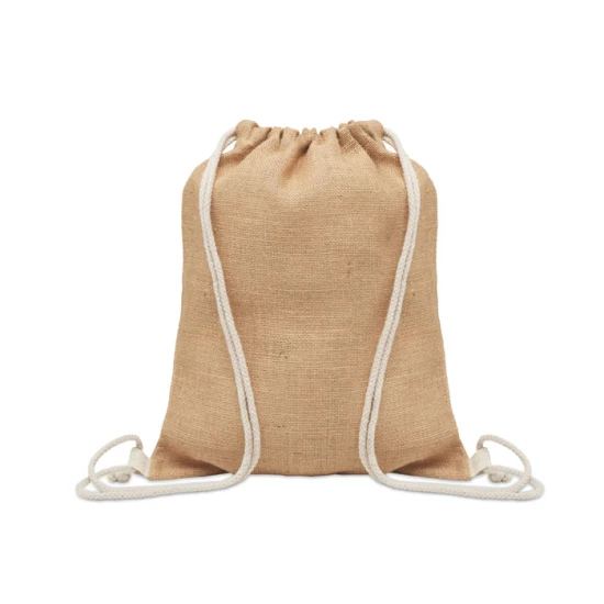 Drawstring bag | Jute & cotton | 33x41.5cm | Sustainable | beige