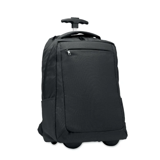 Backpack trolley | rPET | 31 x 19 x 47 cm | With three slip pockets | Black