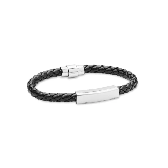 Bracelet | Stainless steel | Push-lock clasp | Wrist circumference: 18cm | Black