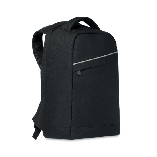 Backpack | Rpet | Front pocket | Back zipper | black