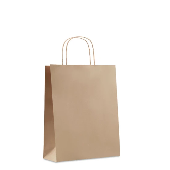Medium gift bag | Recycled paper 90g/m² | 25x11x32 cm | Made in Europe | beige