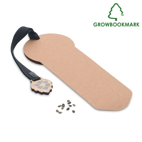 Bookmark | Sustainably harvested paper | With pine seeds | beige