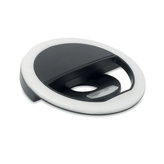 Selfie ring light | ABS | 3 brightness levels | USB rechargeable 80 mAh battery | black
