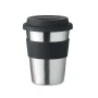 Bicchiere | Acciaio inossidabile | 350ml | Coperchio e impugnatura in silicone