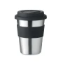 Bicchiere | Acciaio inossidabile | 350ml | Coperchio e impugnatura in silicone