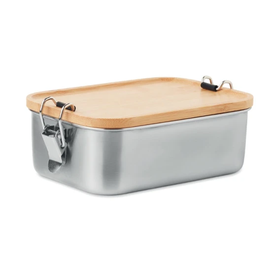 Lunchbox | RVS & bamboe | 750ml | hout