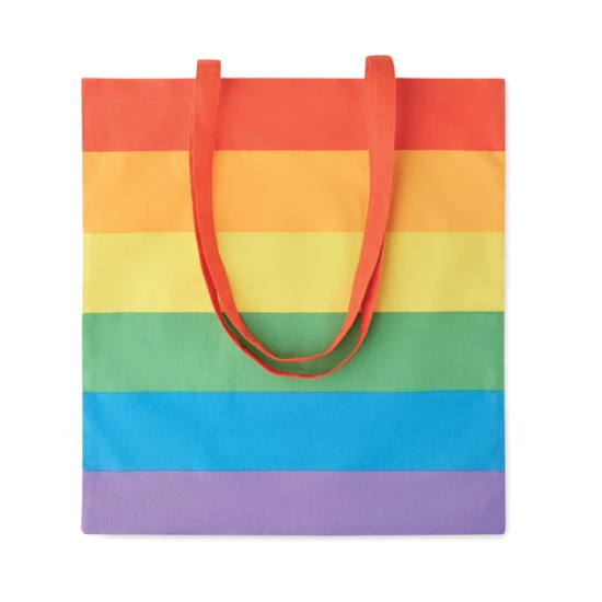 Tote bag | 200gr/m² | Cotton | Max 2.5kg | Long handles | Rainbow | multicolour