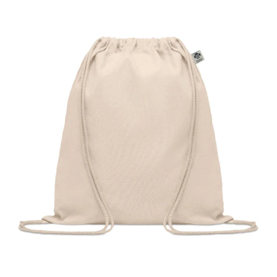 Drawstring bag | Organic cotton 140g/m² | 37x41cm | 2.5kg max | Sustainable | beige