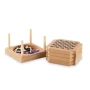 Set de sous-verres | Liège & MDF | 10,6x10,6x7cm | Jeux de société imprimés | Cadeau amusant