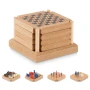 Set de sous-verres | Liège & MDF | 10,6x10,6x7cm | Jeux de société imprimés | Cadeau amusant