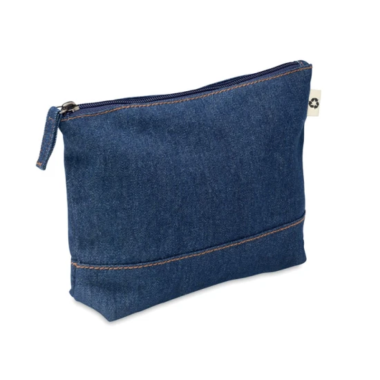 Cosmetic pouch | Recycled cotton | 21.5x5x15cm | Stylish | blue