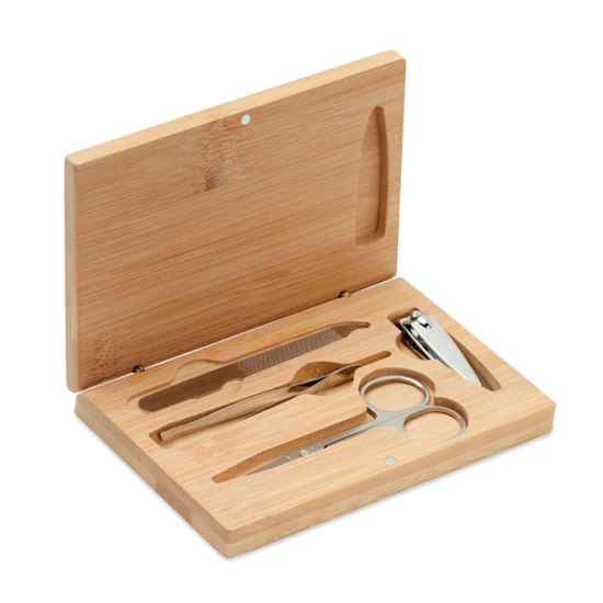 Manicure set | Stainless steel | 4 pieces | wood