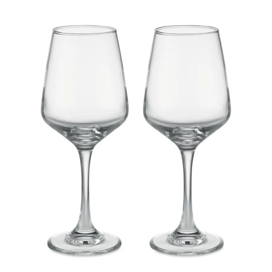 Set van 2 wijnglazen | Helder glas | 400ml | transparant