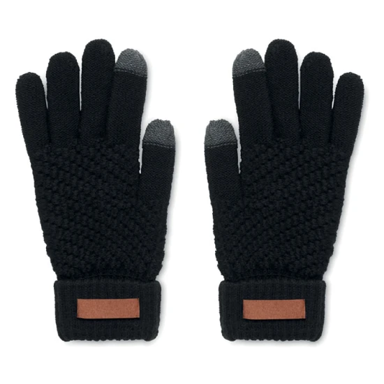 Tactile gloves | RPET | 23x12cm | Label for printing area | black