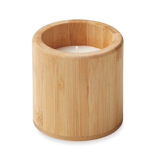 Vanilla fragrance candle | Bamboo holder | Plant based wax | wood