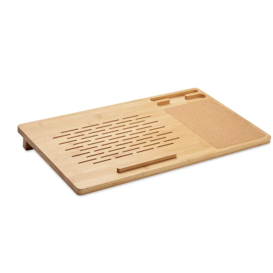 Laptop stand with staggered air vents | Cork mouse pad | Bamboo | wood
