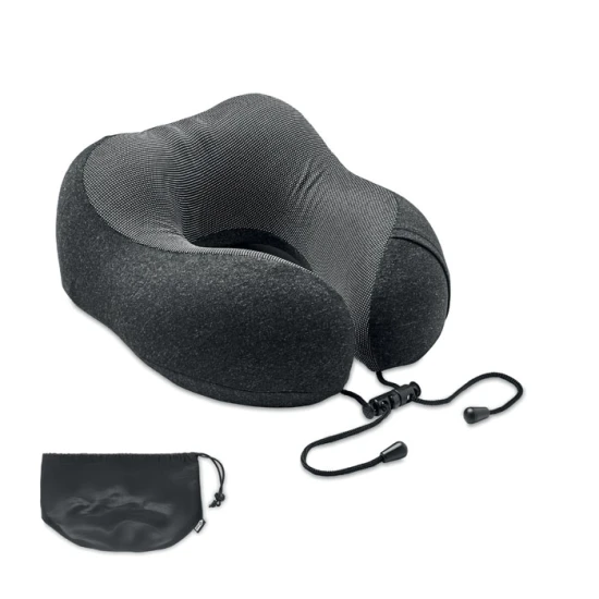Travel pillow | Cationic cloth | Incl. rPET pouch | dark grey