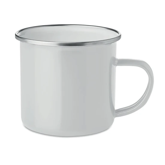Vintage mug | Metal | 350 ml | Enamel layer | white
