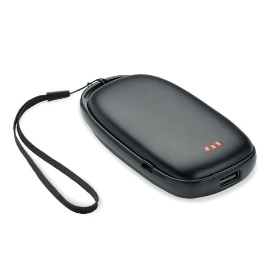 Electric handwarmer | Aluminium | 3 intensity levels | With 4000 mAh power bank | black
