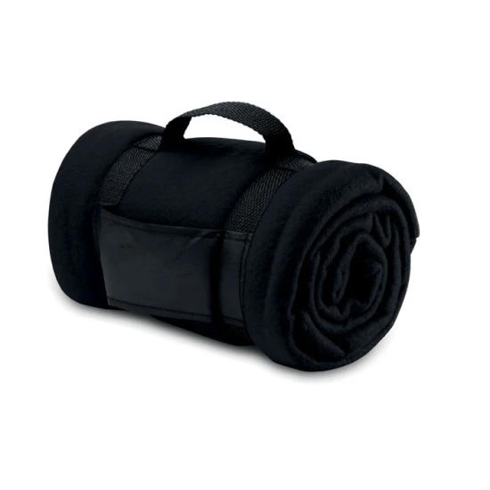 Blanket | Fleece | 150x120 cm | Carry strap for easy transport | black