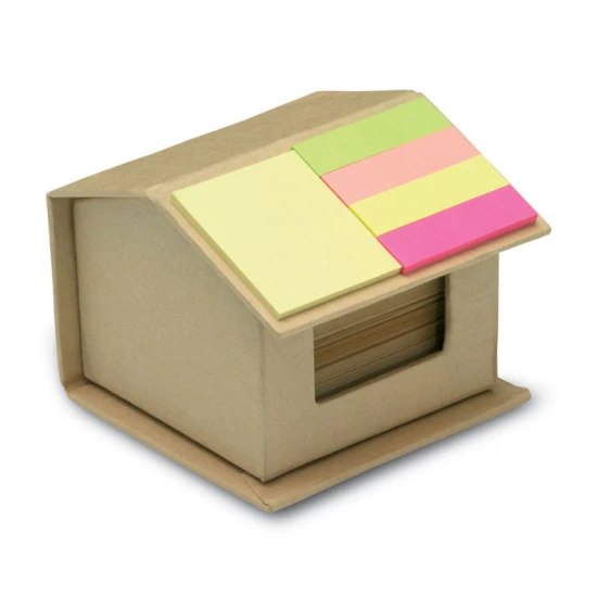 Memo holder | Recycled cardboard | 300 sheets | Incl. sticky notes | beige