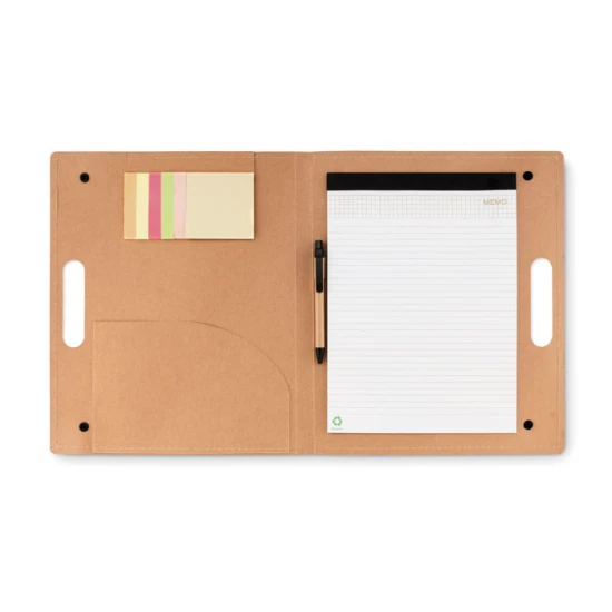 Conference folder | Recycled carton cover | Snap button closure | Beige